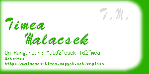 timea malacsek business card